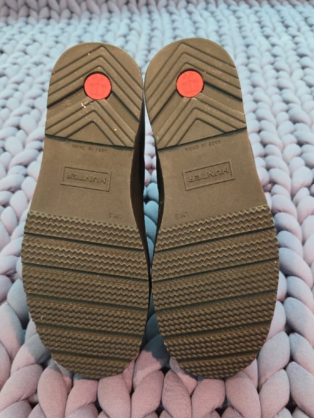 Hunter Black Rain Boots with Red Logo and Striped Pull Tabs - Picture 5 of 5